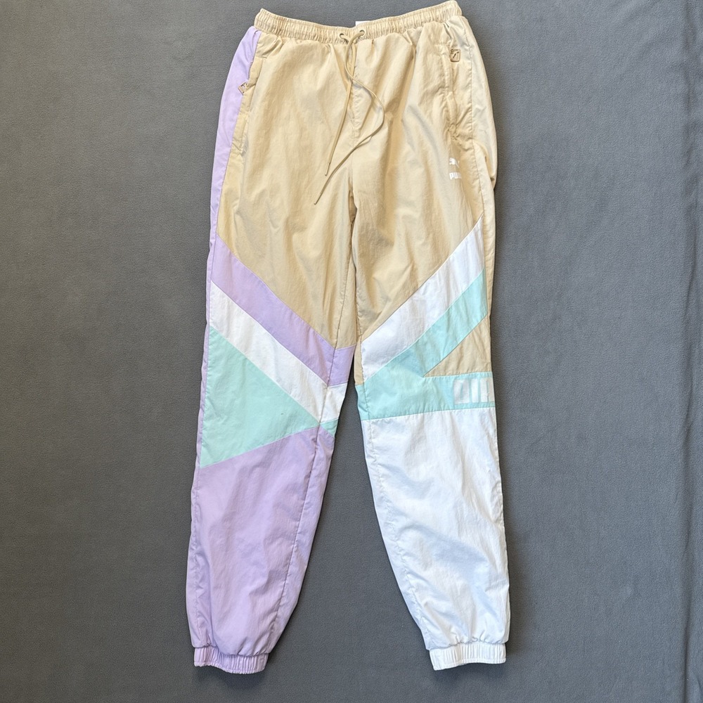 Puma x Diamond Supply Track Pants Mens Medium Multicolor Nylon Mesh Lined READ